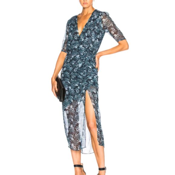 100% Silk Veronica Beard Mariposa Midi Dress - Picture 1 of 4